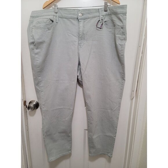 Gloria Vanderbilt Light Gray Women's Plus Size Denim Jeans With Five Pockets & B - Picture 1 of 9